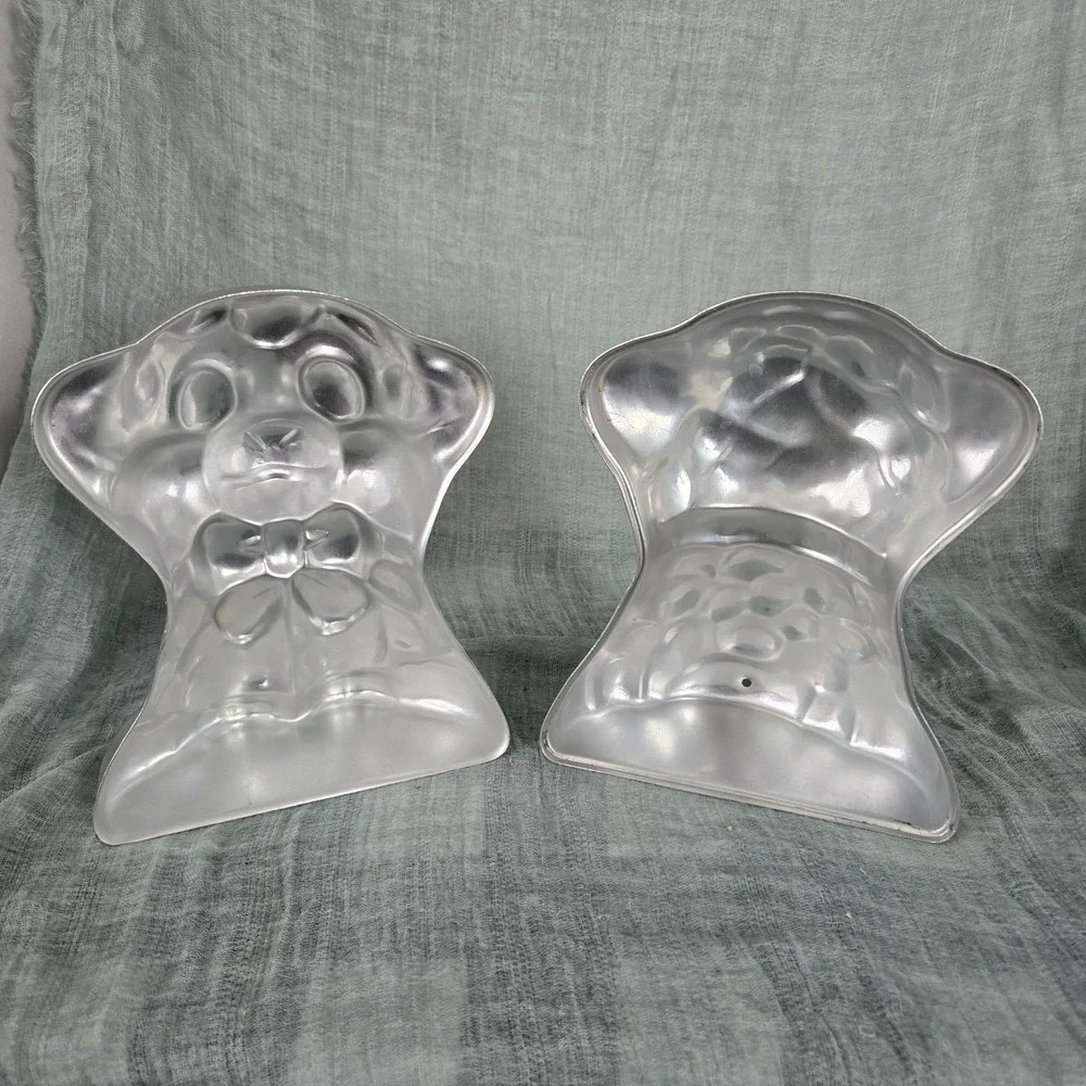VTG 1974‎ WILTON  Lamb Cake Pans 3D 2 Piece Aluminum Easter Shower Approx 9x7x6